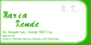 maria kende business card